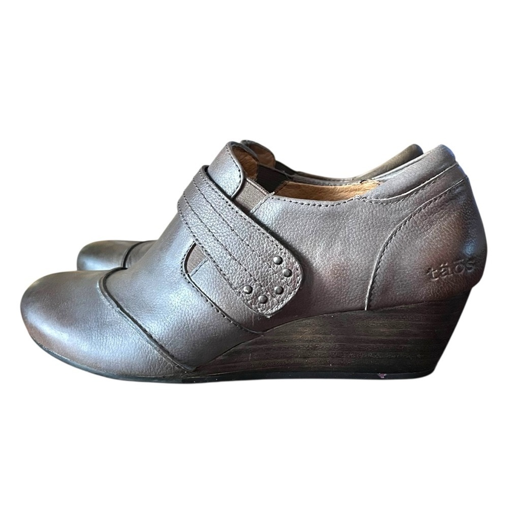 Taos Splurge Leather Wedge Shoes US 8 EUR 39 Comfort - Picture 4 of 14
